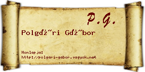 Polgári Gábor névjegykártya