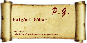 Polgári Gábor névjegykártya